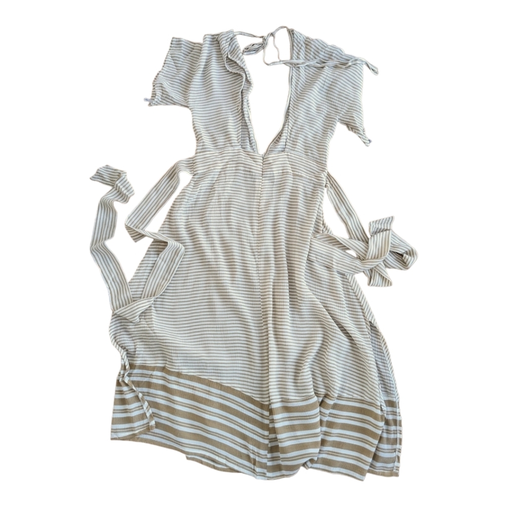 Faithfull the Brand Mustang Midi Dress in Camp Cove Stripe - US 4 - Picture 9 of 13